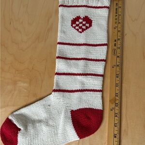 Red and White Knit Sock